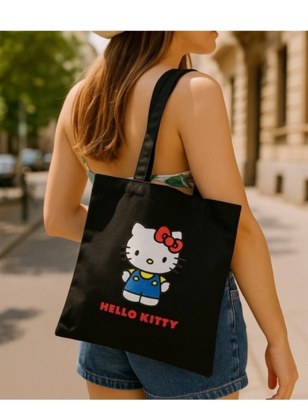Forever 21 Black Hello Kitty Graphic Tote OS